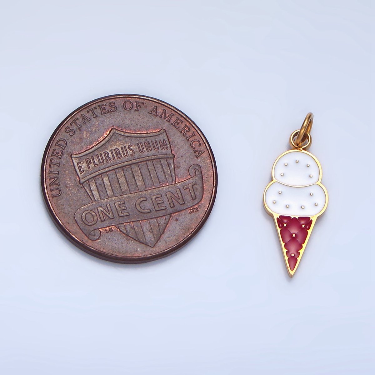 Stainless Steel Ice Cream Enamel Christmas Holiday Charm | P1501