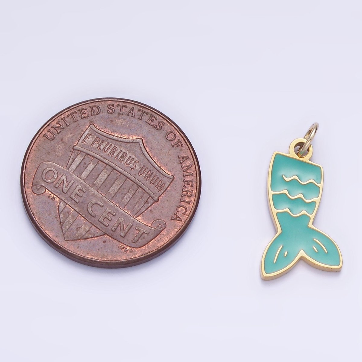 Stainless Steel Mermaid Tail Charm Enamel Animal Jewelry Pendant | P1009