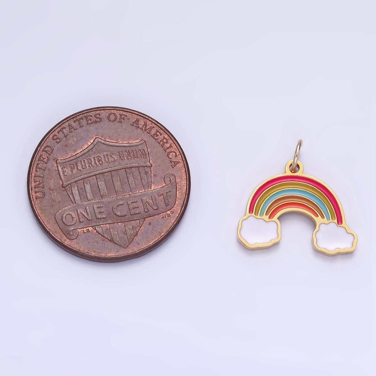 Stainless Steel Rainbow Charm Enamel Clouds Kids Jewelry Pendant | P1004