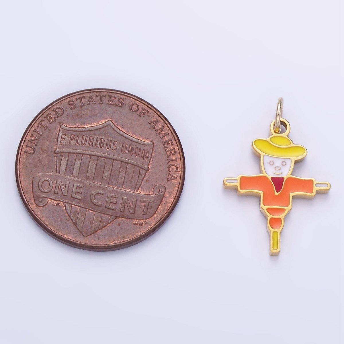 Stainless Steel Scare crow Enamel Fall Thanksgiving Kids Jewelry Pendant | P1001