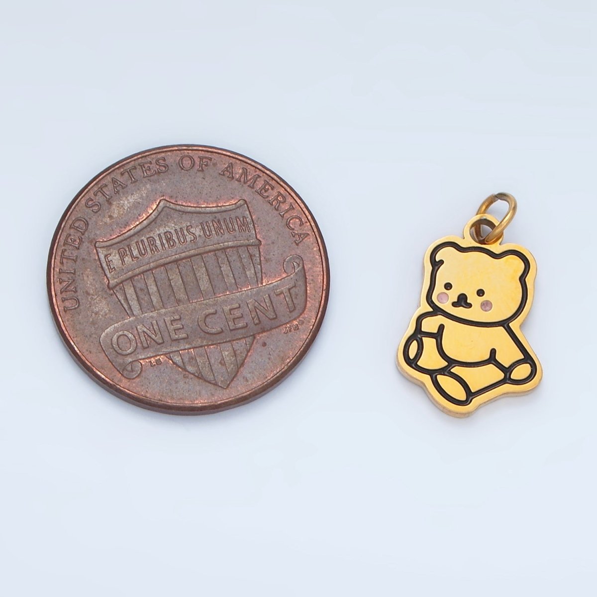 Stainless Steel Teddy Bear Animal Mini Charm | P685