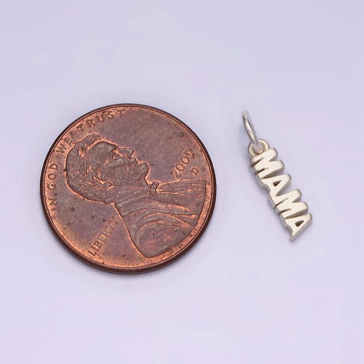 Sterling Silver S925 "MAMA" Script Minimalist Charm | E149