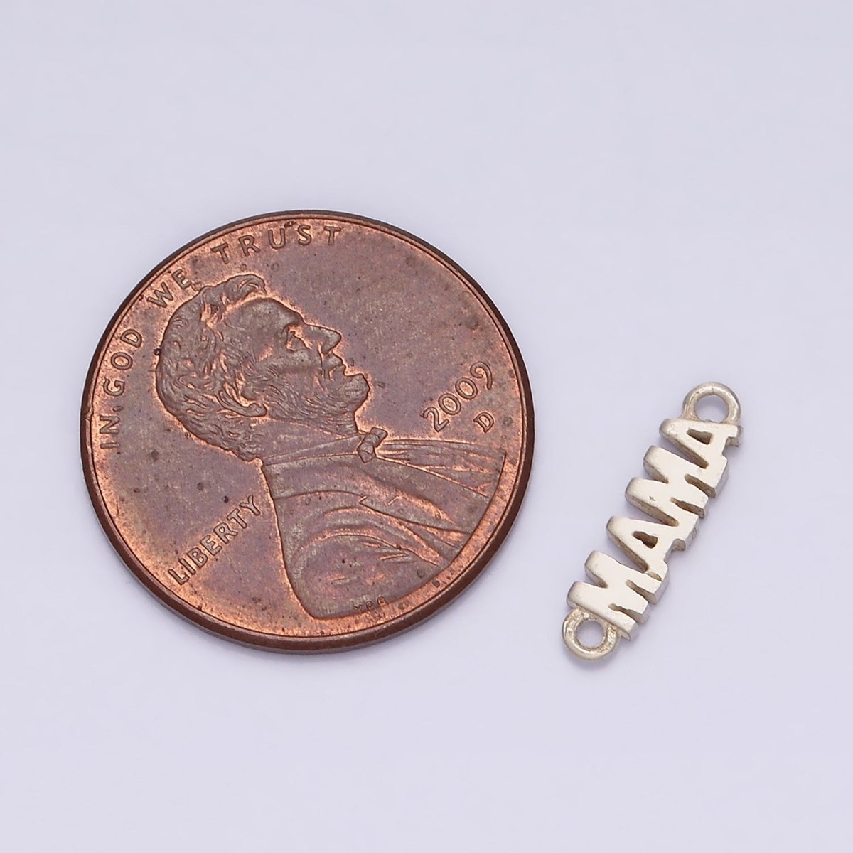 Sterling Silver S925 "MAMA" Script Minimalist Connector | G710
