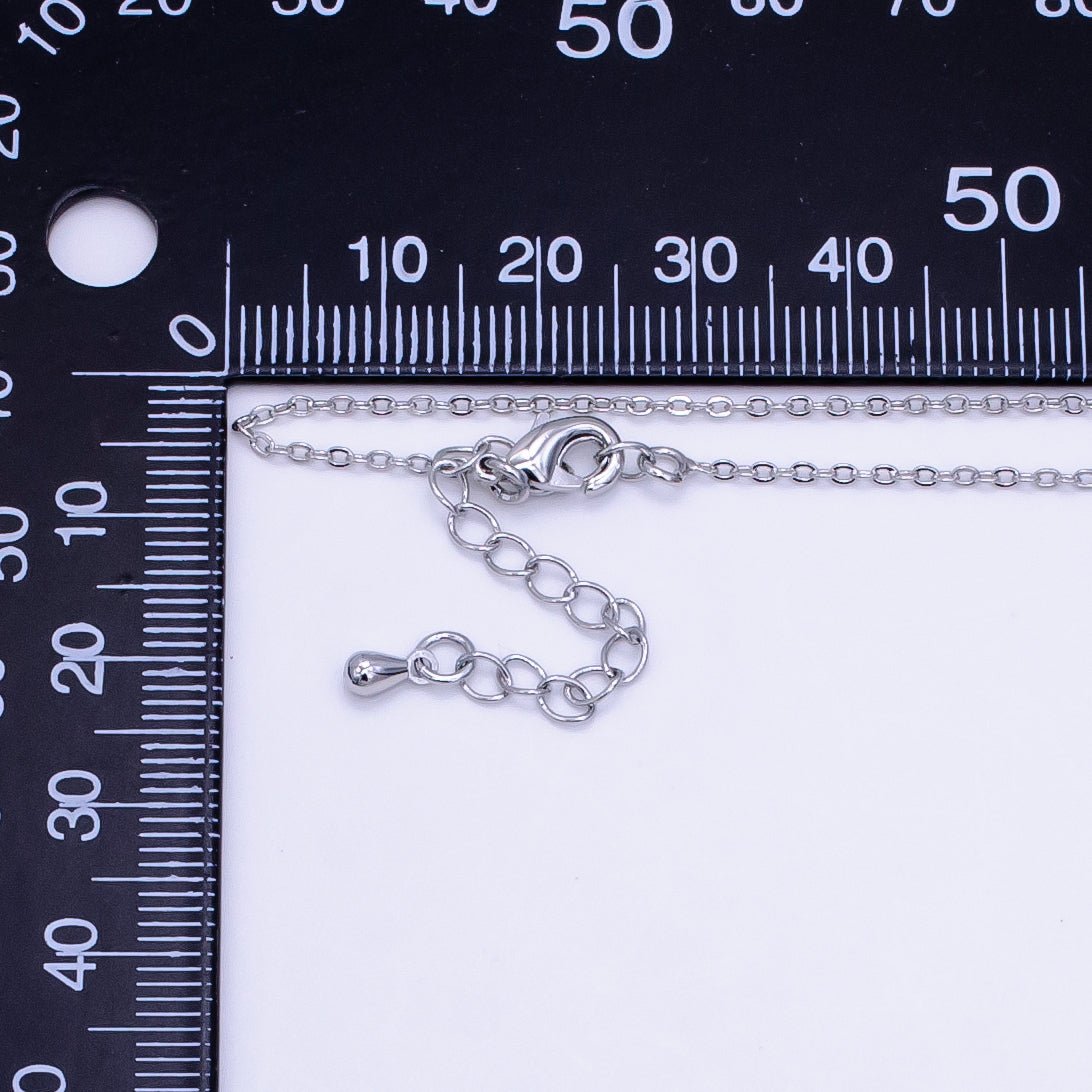 White Gold Filled Anchor Chain Dainty chain necklace, silver necklace chain, Finished chain necklace 18 inch with 1mm width for everyday wear | CN-450