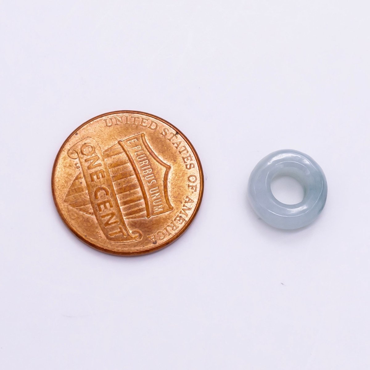 10mm Natural Gemstone Green Jade Round Donut Findings | Z859