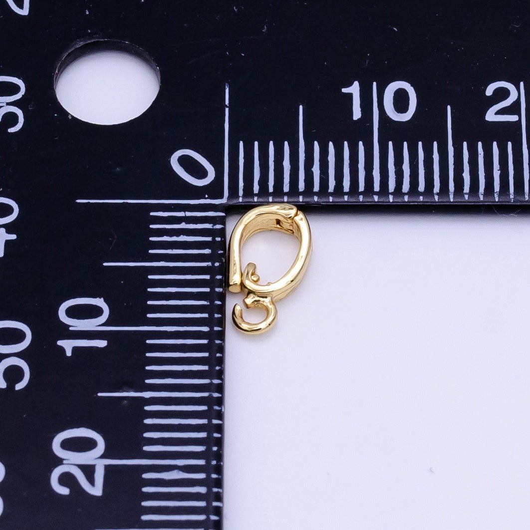 14K Gold Filled 10mm Minimalist Front-Facing Snap Latch Clip On Bail Findings | Z787