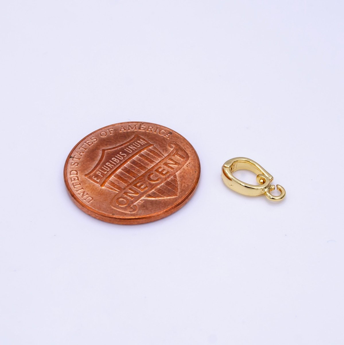14K Gold Filled 10mm Minimalist Front-Facing Snap Latch Clip On Bail Findings | Z787