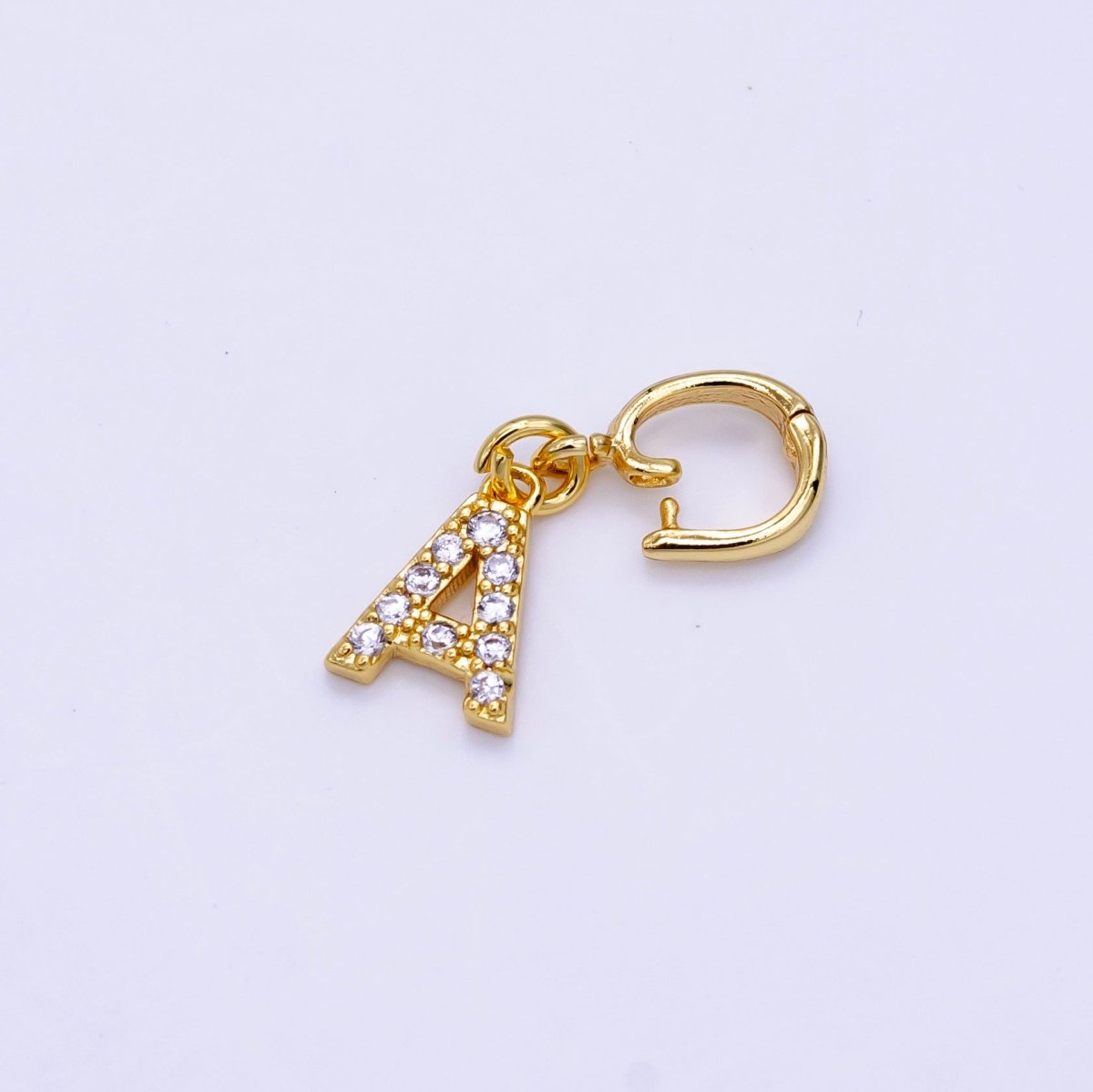 14K Gold Filled 10mm Minimalist Side-Facing Snap Latch Clip On Bail Findings | L058