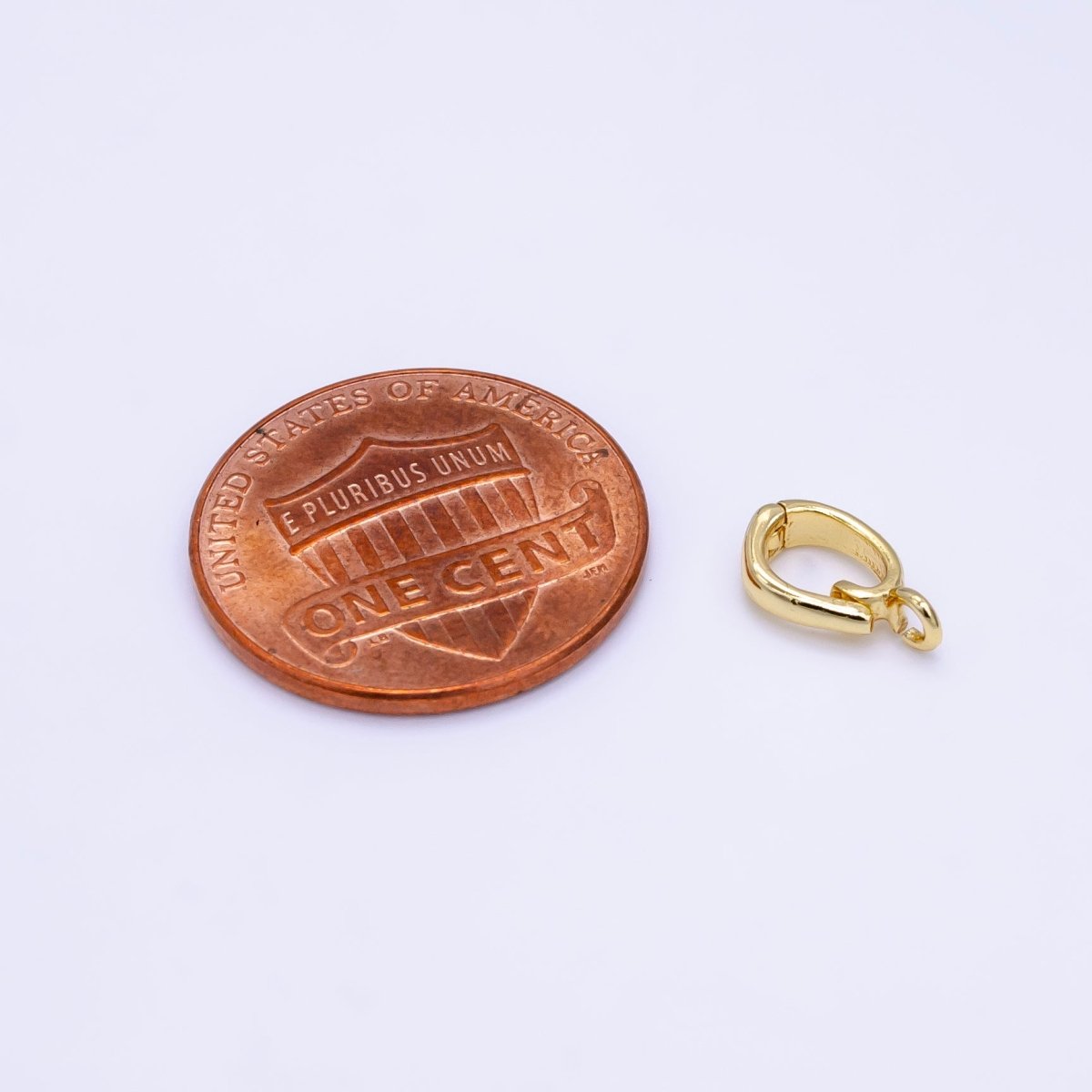 14K Gold Filled 10mm Minimalist Side-Facing Snap Latch Clip On Bail Findings | L058