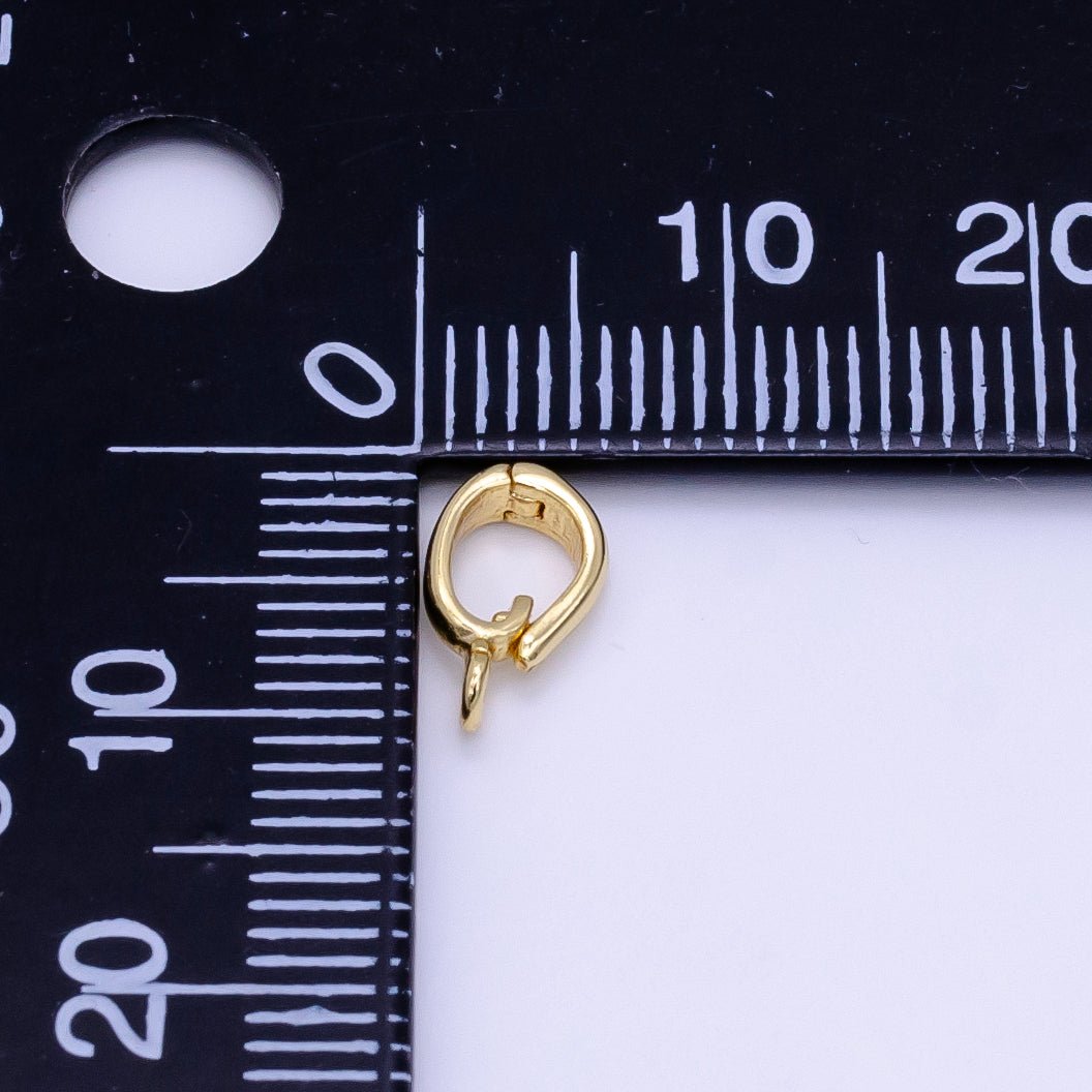 14K Gold Filled 10mm Minimalist Side-Facing Snap Latch Clip On Bail Findings | L058