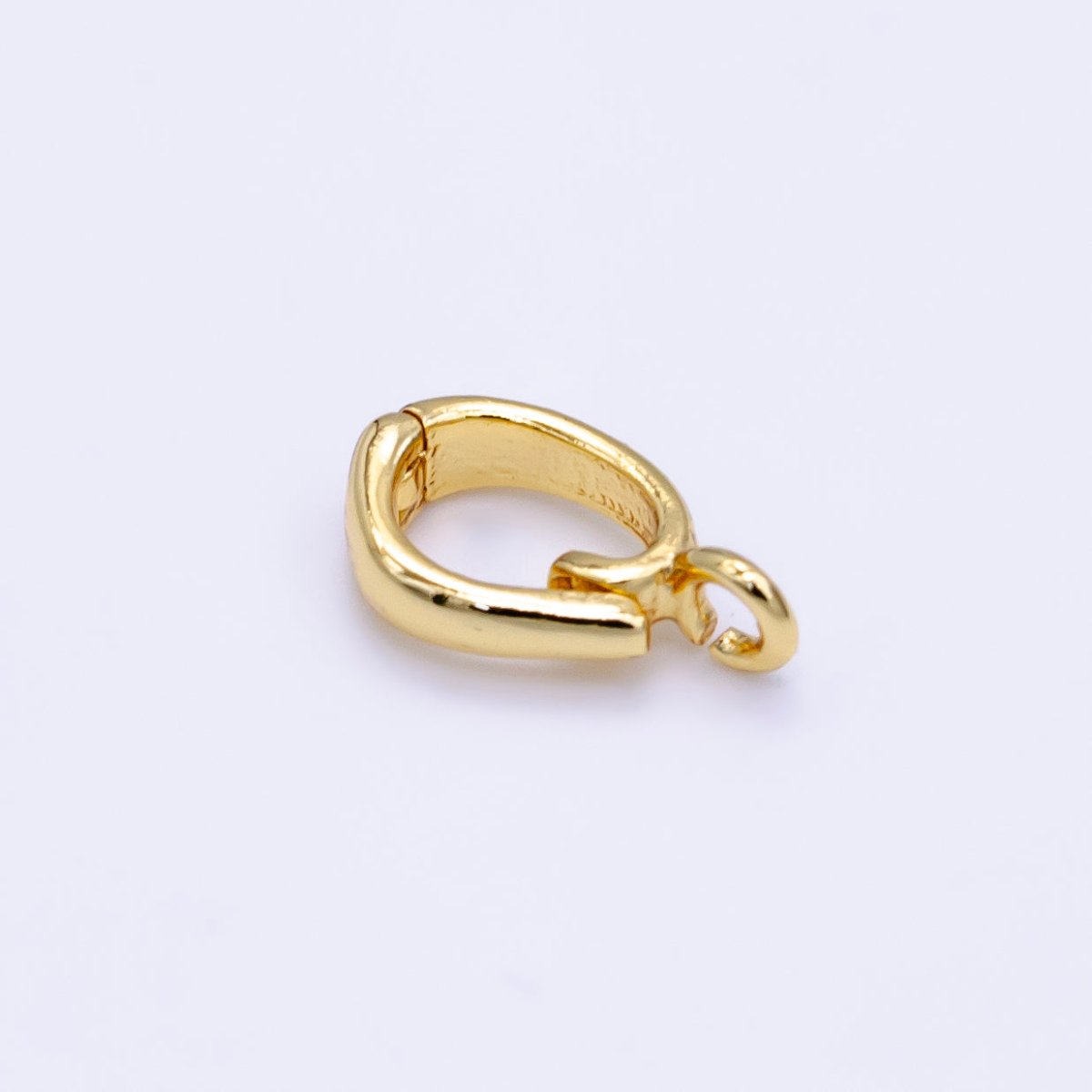 14K Gold Filled 10mm Minimalist Side-Facing Snap Latch Clip On Bail Findings | L058