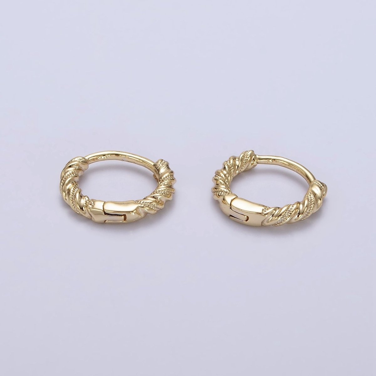 14K Gold Filled 11mm Dotted Croissant Cartilage Huggie Earrings | AE722