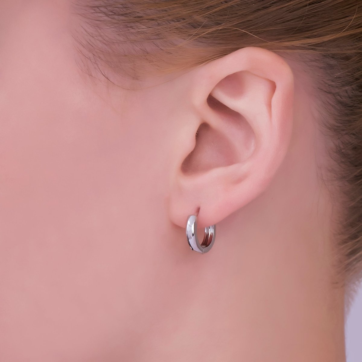 14K Gold Filled 13mm Minimalist Huggie Earrings in Gold & Silver | AB1165 AD171