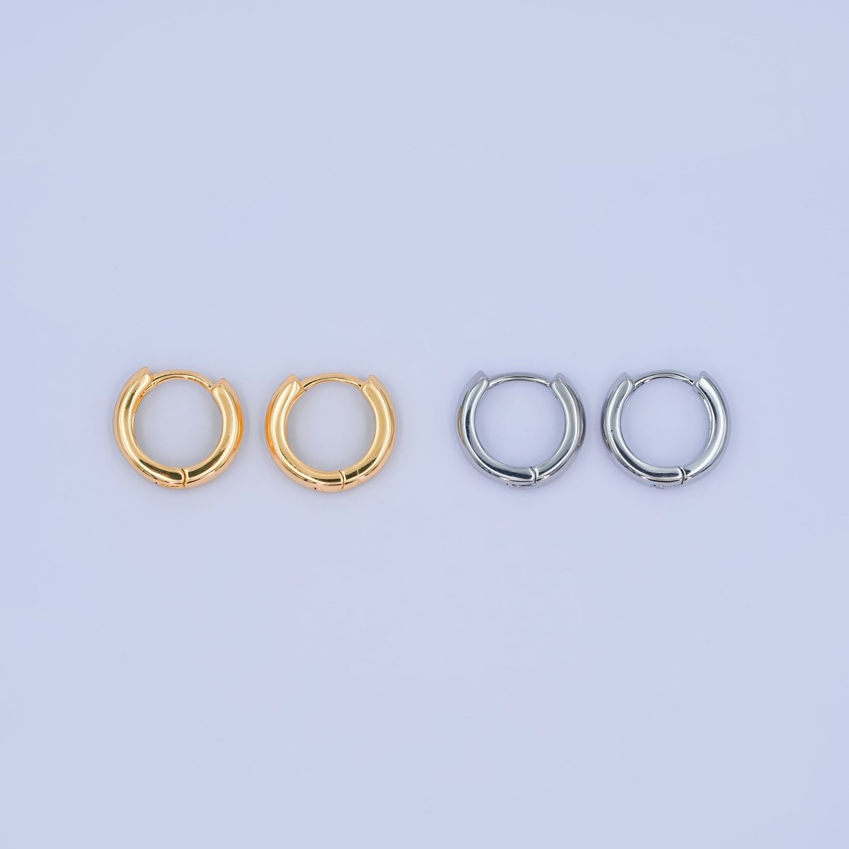 14K Gold Filled 13mm Minimalist Huggie Earrings in Gold & Silver | AB1165 AD171