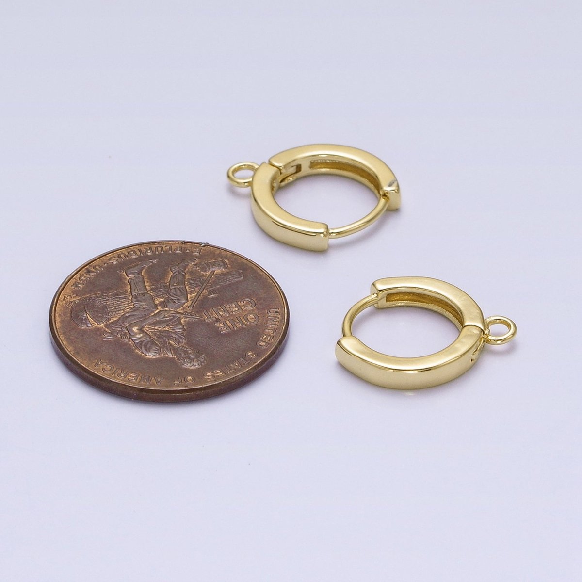 14K Gold Filled 14mm Minimalist Huggie Earrings Findings | Z639