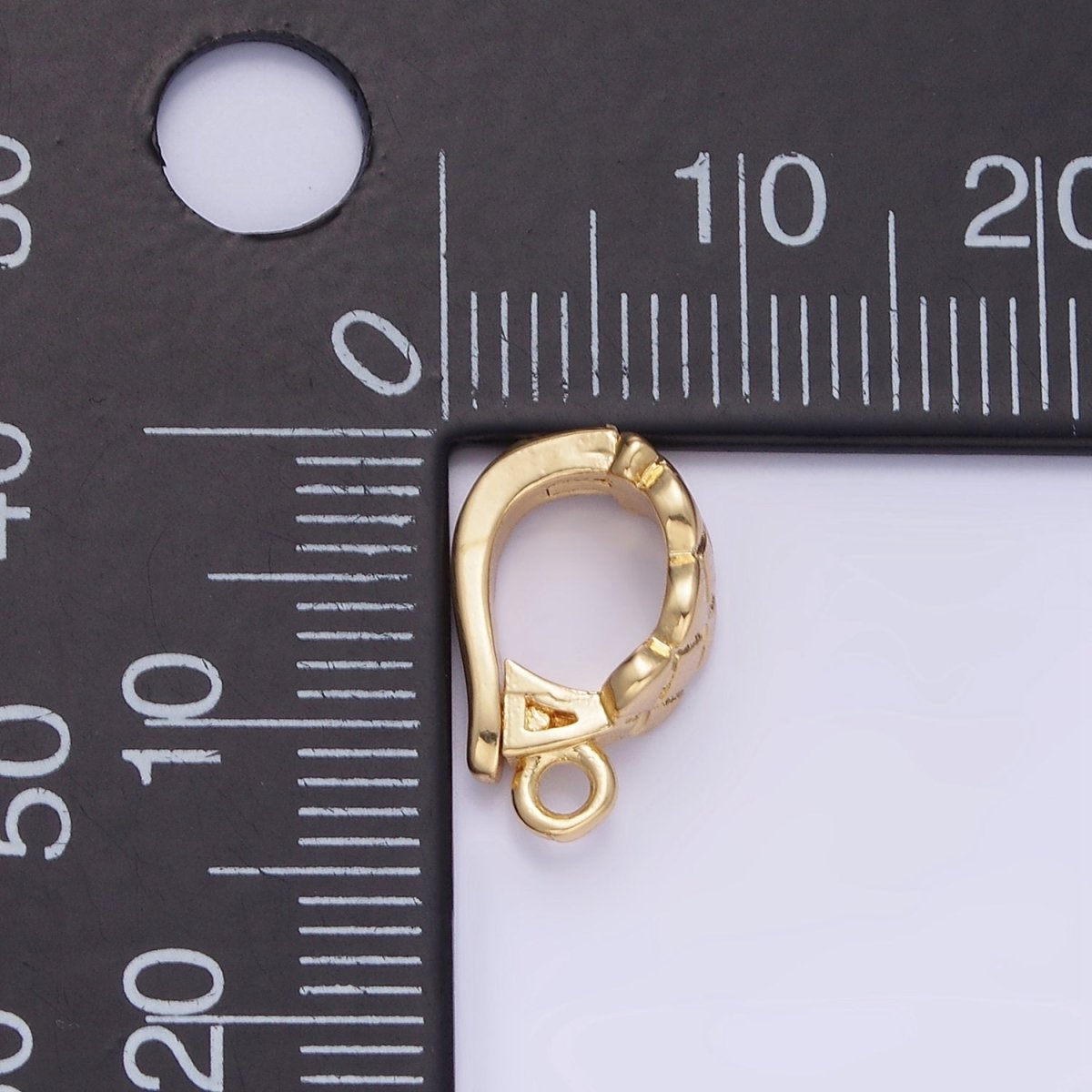 14K Gold Filled 14mm Quilted Snap Latch Bail Findings | Z594