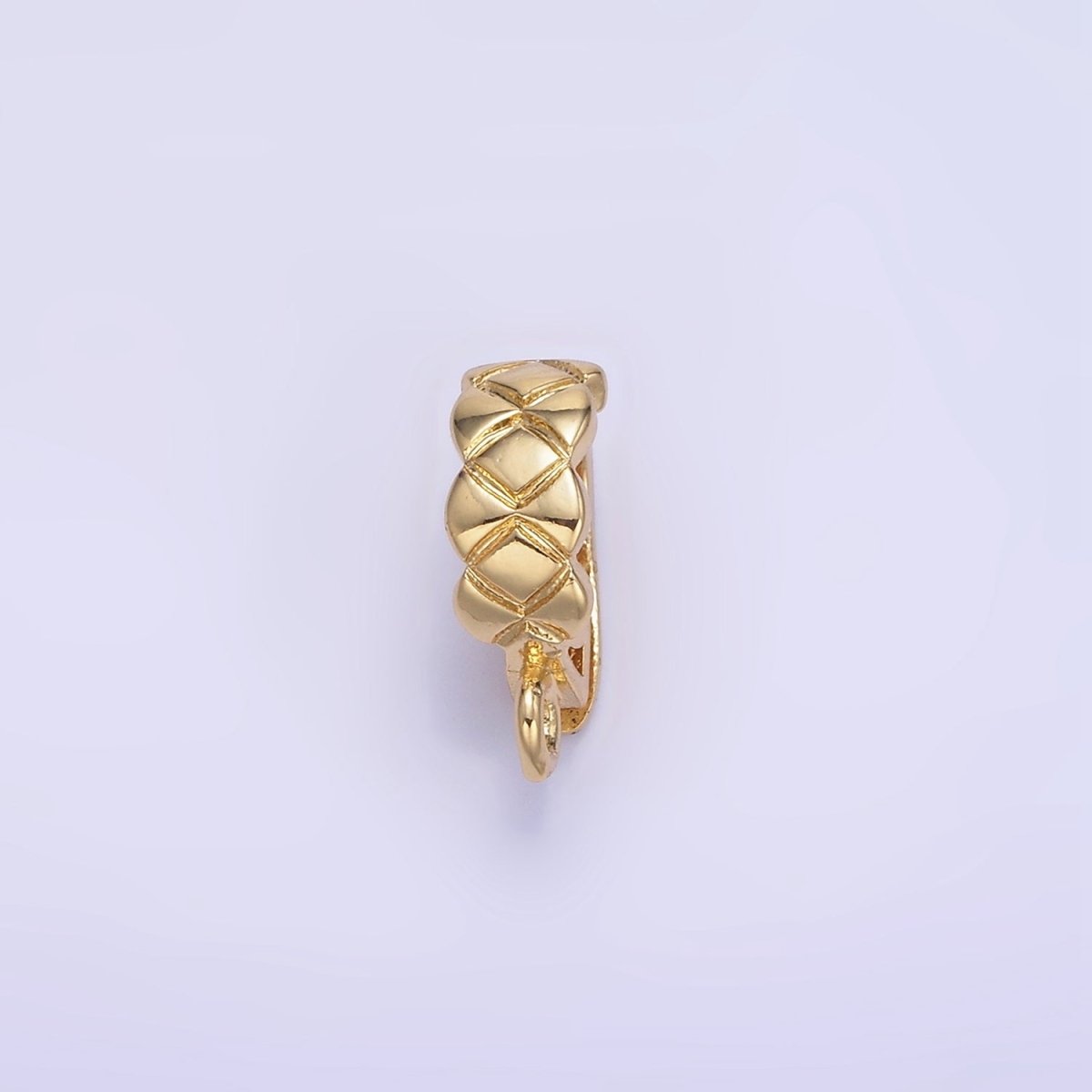 14K Gold Filled 14mm Quilted Snap Latch Bail Findings | Z594