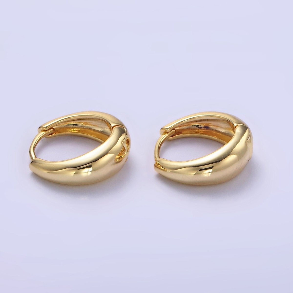 OS 14K Gold Filled 15mm Minimalist Dome Huggie Earrings | P213