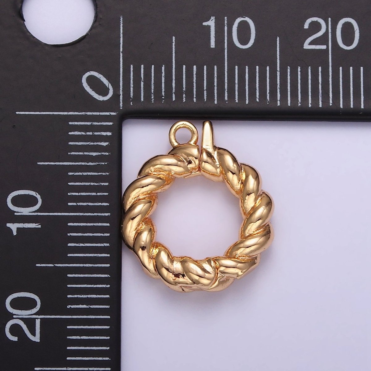 14K Gold Filled 15mm Round Croissant Enhancer Clasps Closure Findings | Z796