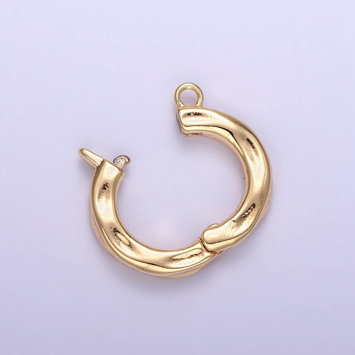 14K Gold Filled 15mm Round Hammered Enhancer Clasps Closure Findings | Z795