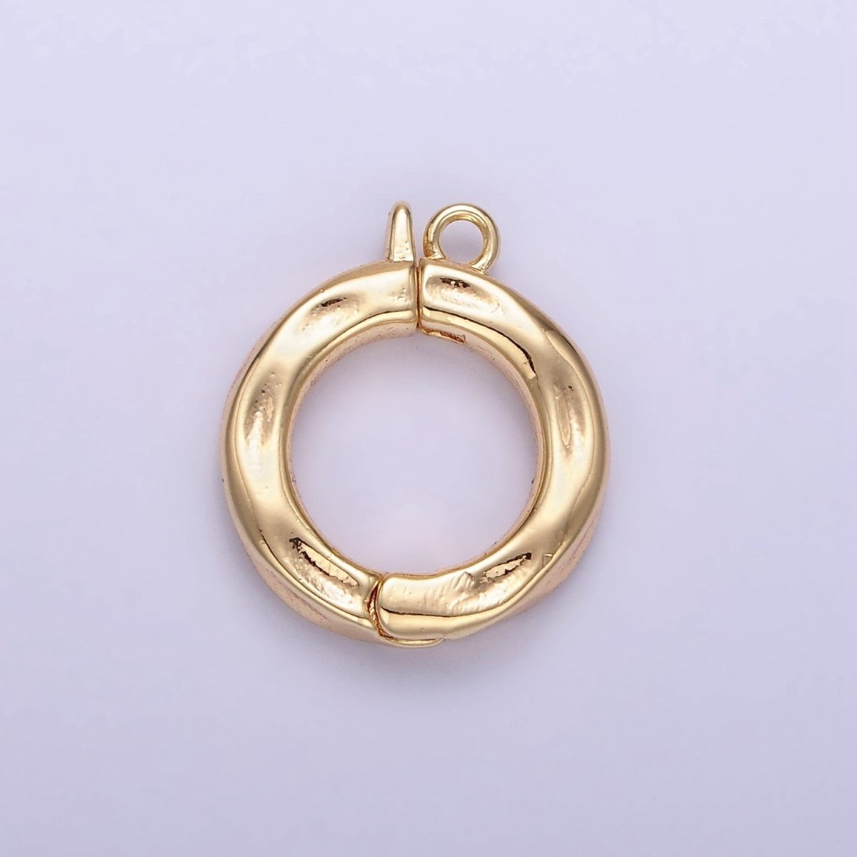 14K Gold Filled 15mm Round Hammered Enhancer Clasps Closure Findings | Z795