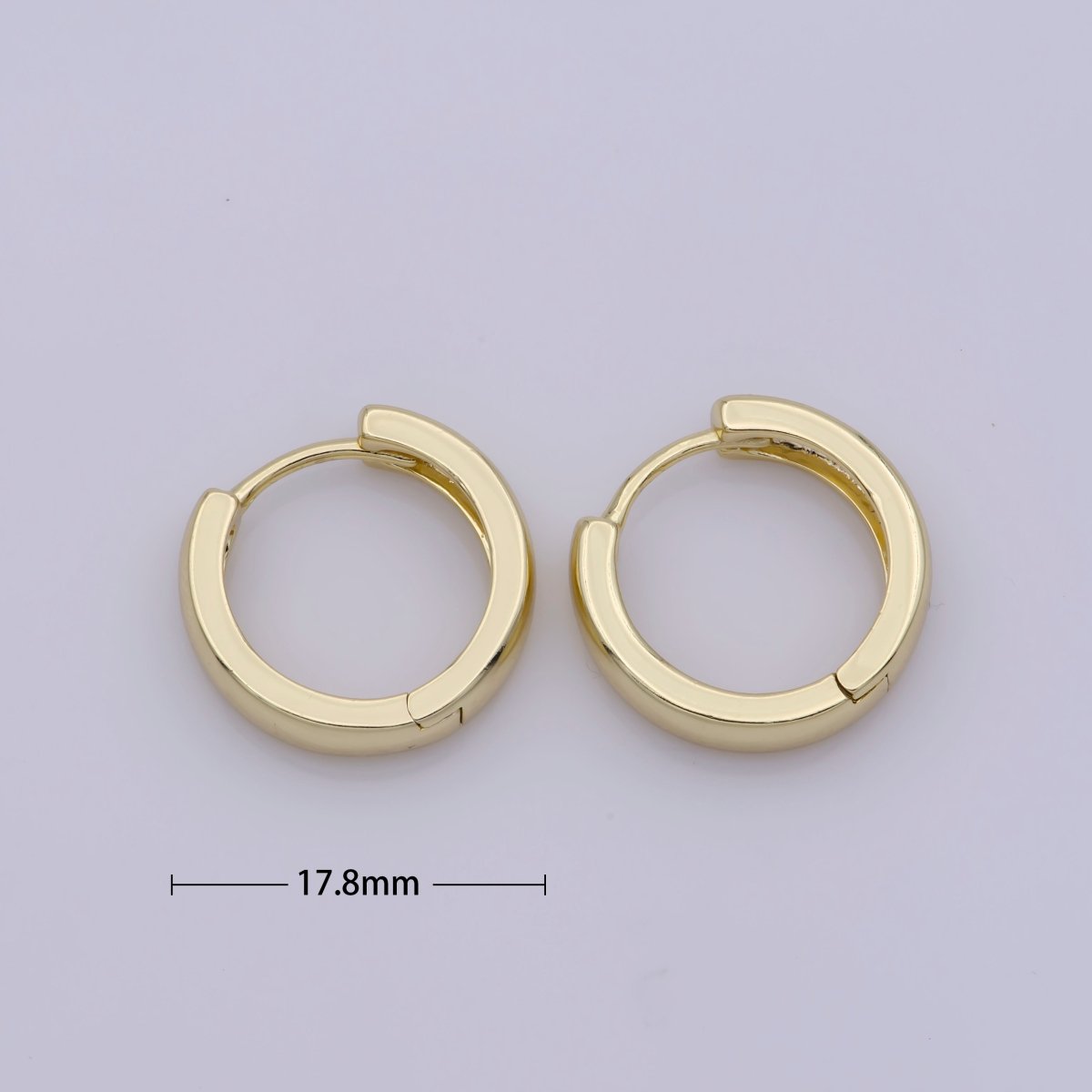 14K Gold Filled 18mm Minimalist Huggie Earrings | AB1213