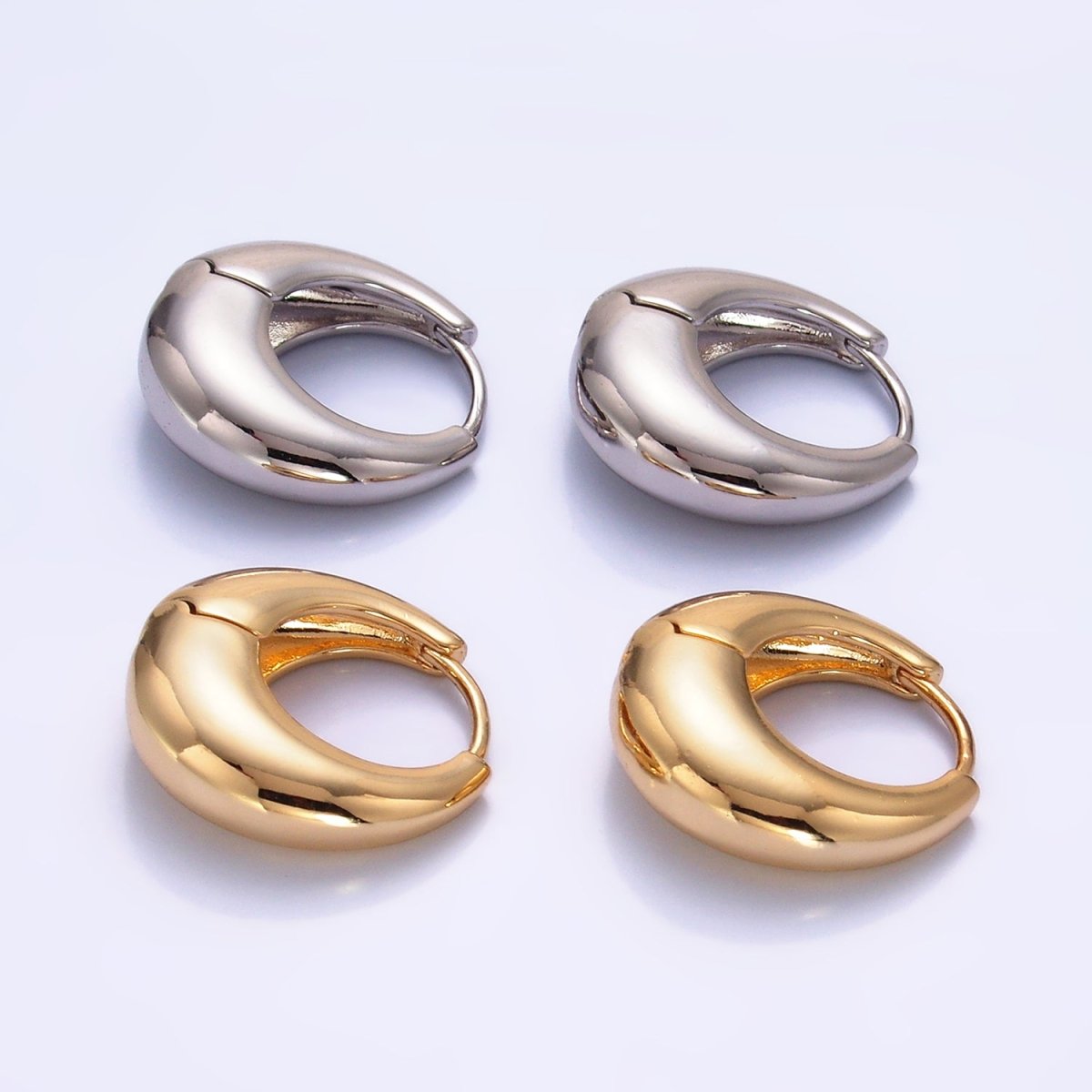 14K Gold Filled 19mm Chubby Dome Minimalist Huggie Earrings | AD1432 AD088
