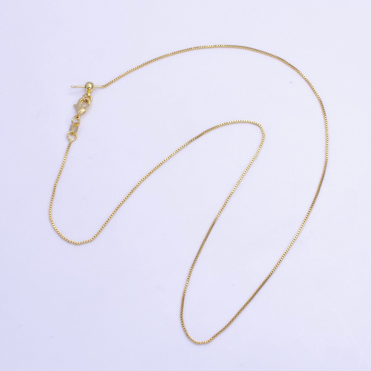 14K Gold Filled 1mm Dainty Box Chain 18 Inch Layering Adjustable Slider Necklace | WA-707
