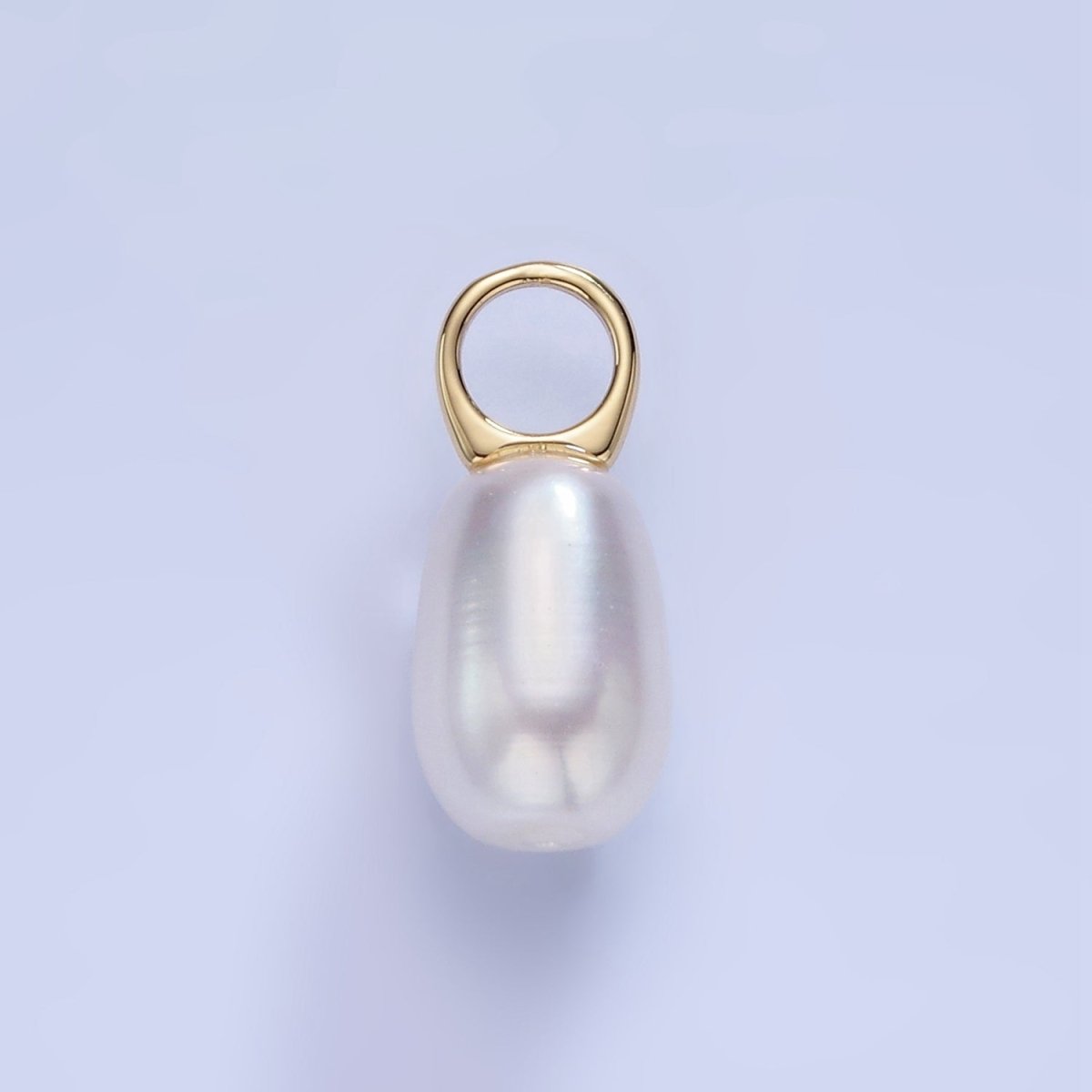 14K Gold Filled 20mm Biwa Shell Pearl Drop Pendant | P1742