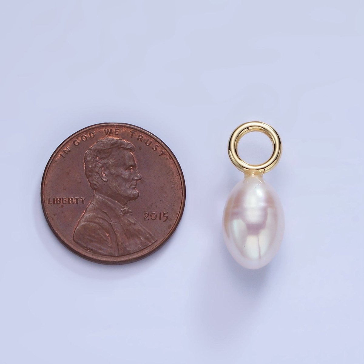 14K Gold Filled 20mm White Shell Pearl Drop Pendant | P1744