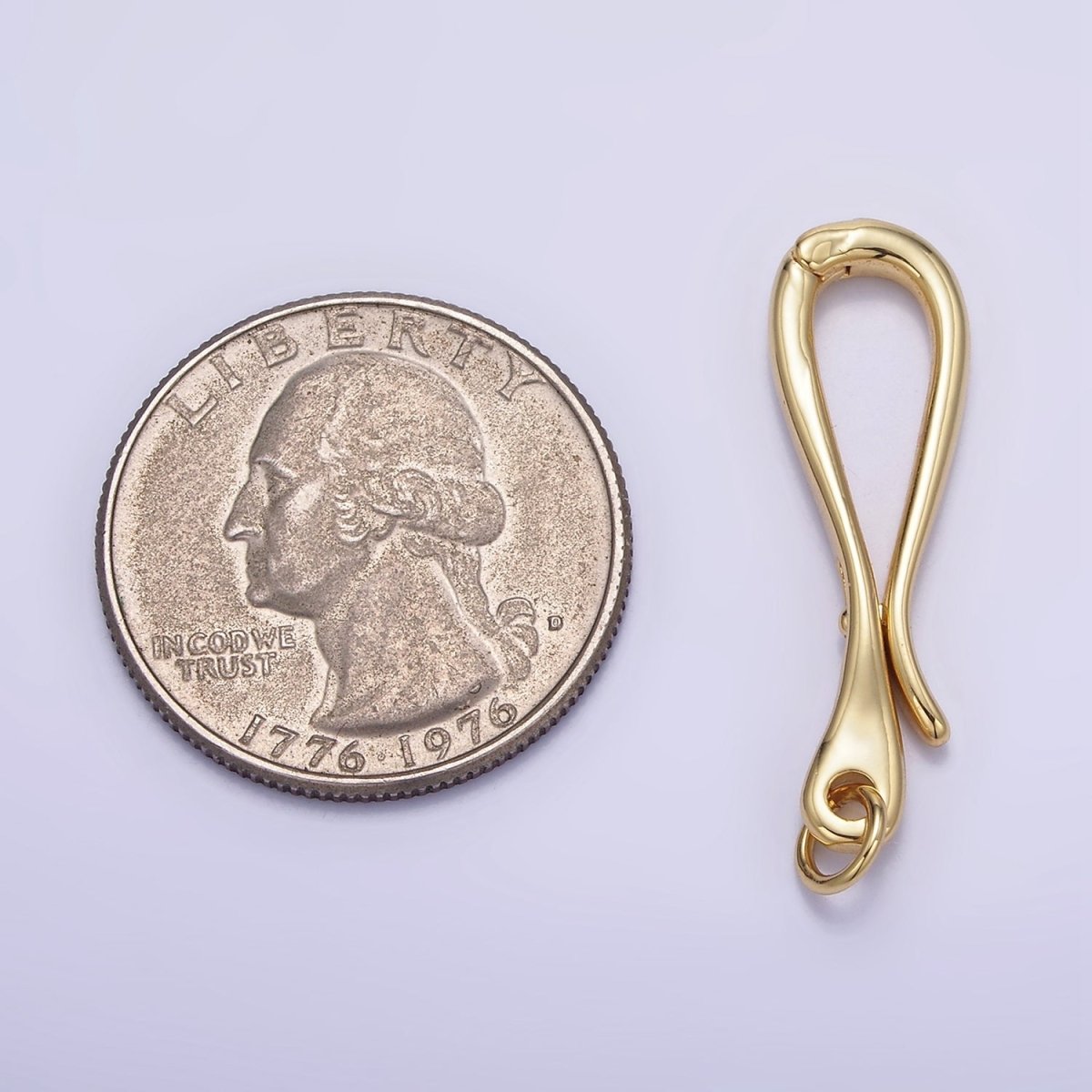 14K Gold Filled 30mm Curved Snap Latch Closure Findings | Z343