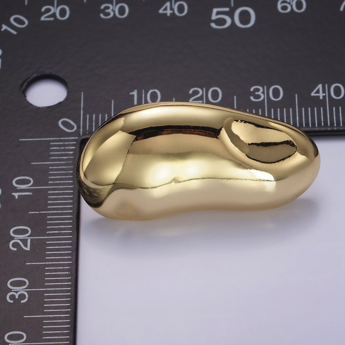 14K Gold Filled 38mm Abstract Molten Foil Drop Stud Earrings | Q047