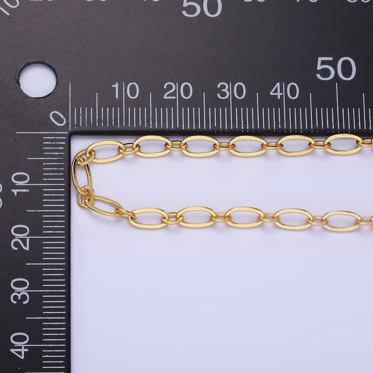 14K Gold Filled 4mm Minimalist Cable Link Unfinished Chain by Yard | ROLL-1510