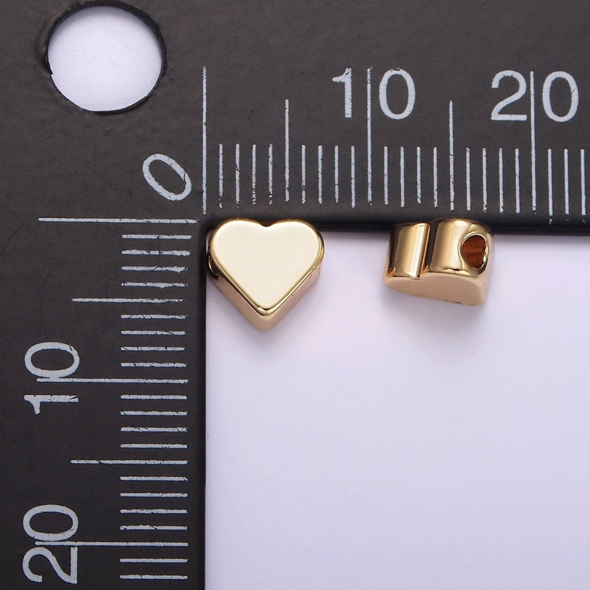 14K Gold Filled 6mm Mini Minimalist Heart Bead | B874