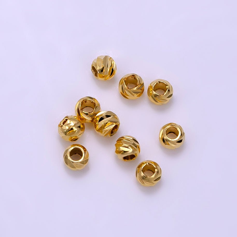 14K Gold Filled 3mm Sunburst Edged Bead By Pack | B920