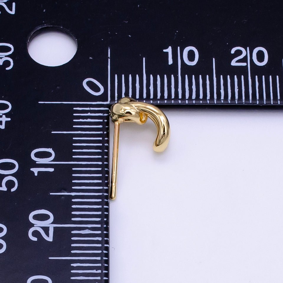 14K Gold Filled 8mm Knot Tied Mini C-Shaped Hoop Earrings | AB1172