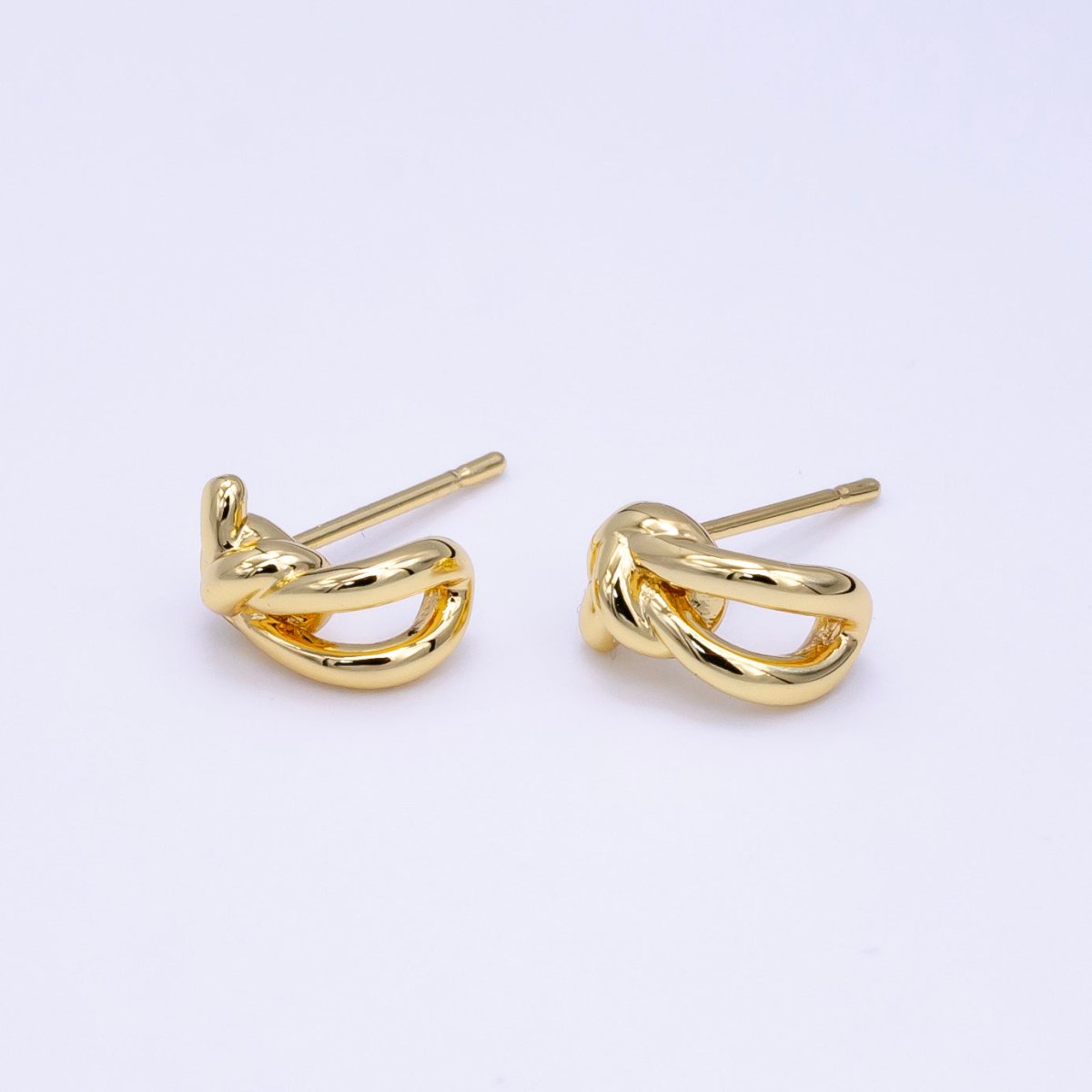 14K Gold Filled 8mm Knot Tied Mini C-Shaped Hoop Earrings | AB1172