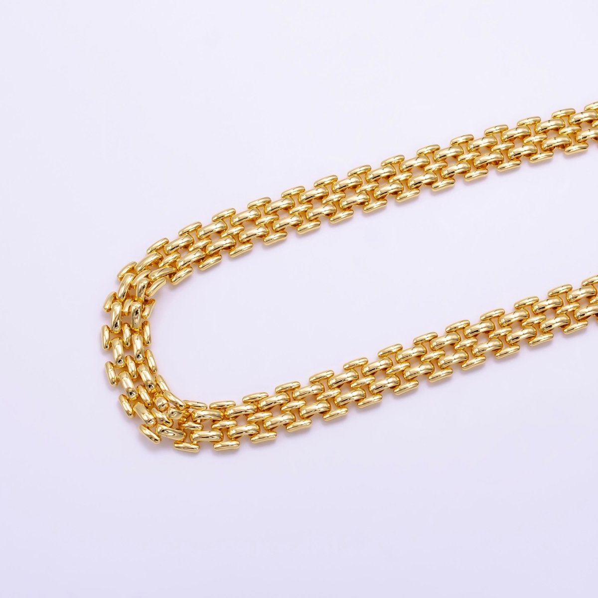 14K Gold Filled 9mm Double Panther Chain 16 Inch Choker Necklace w. Extender | WA-2473