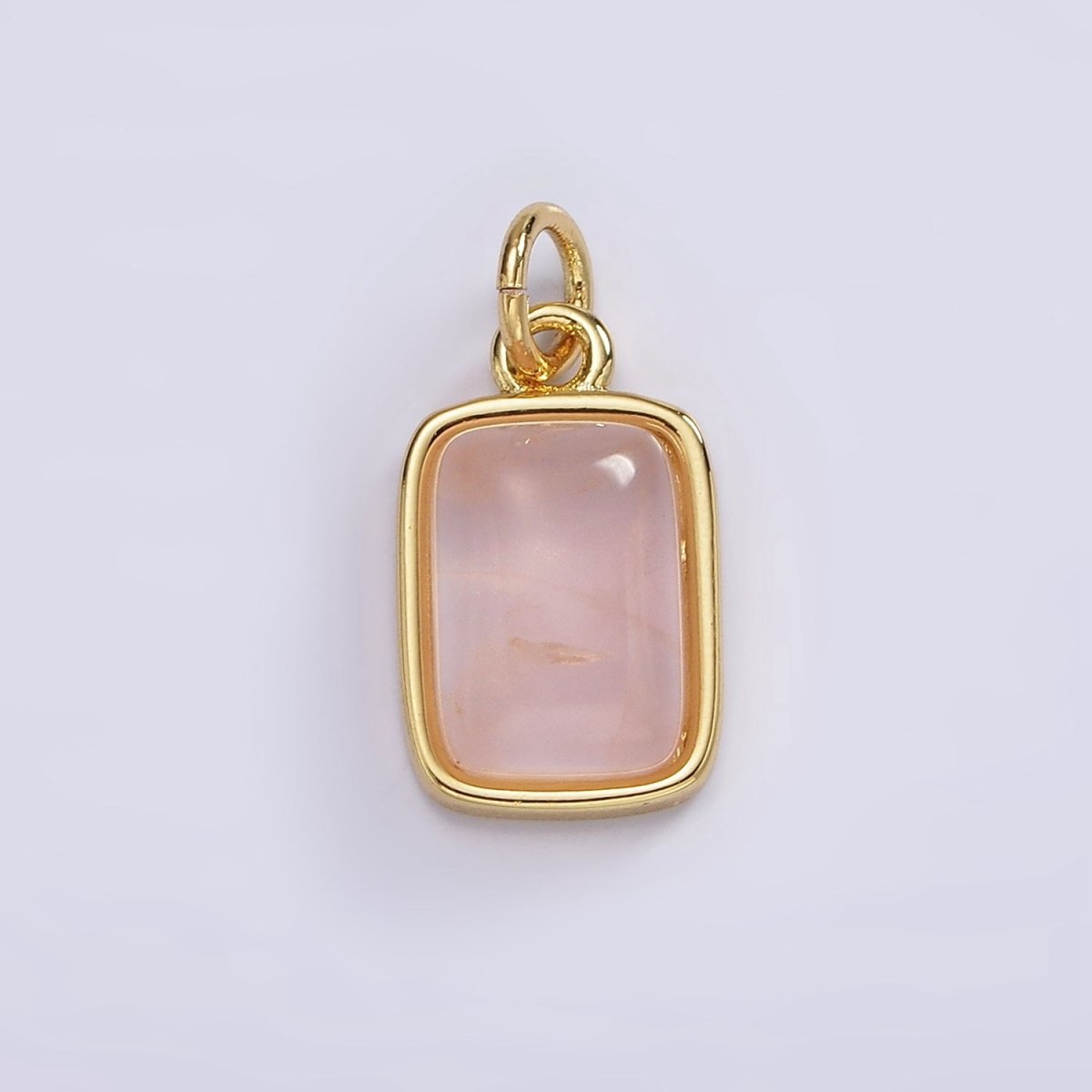 14K Gold Filled Amethyst, Citrine, Aquamarine, Rose Quartz Rectangular Bezel Charm | AG589 - AG590