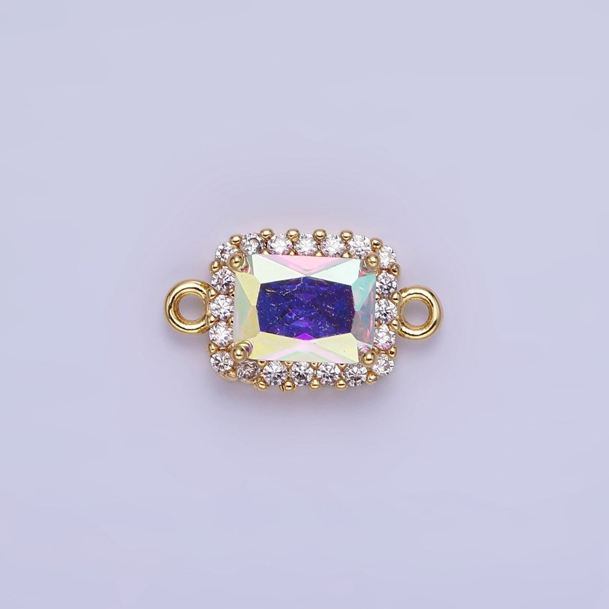 14K Gold Filled Baguette CZ Micro Paved Connector | G383 - G390