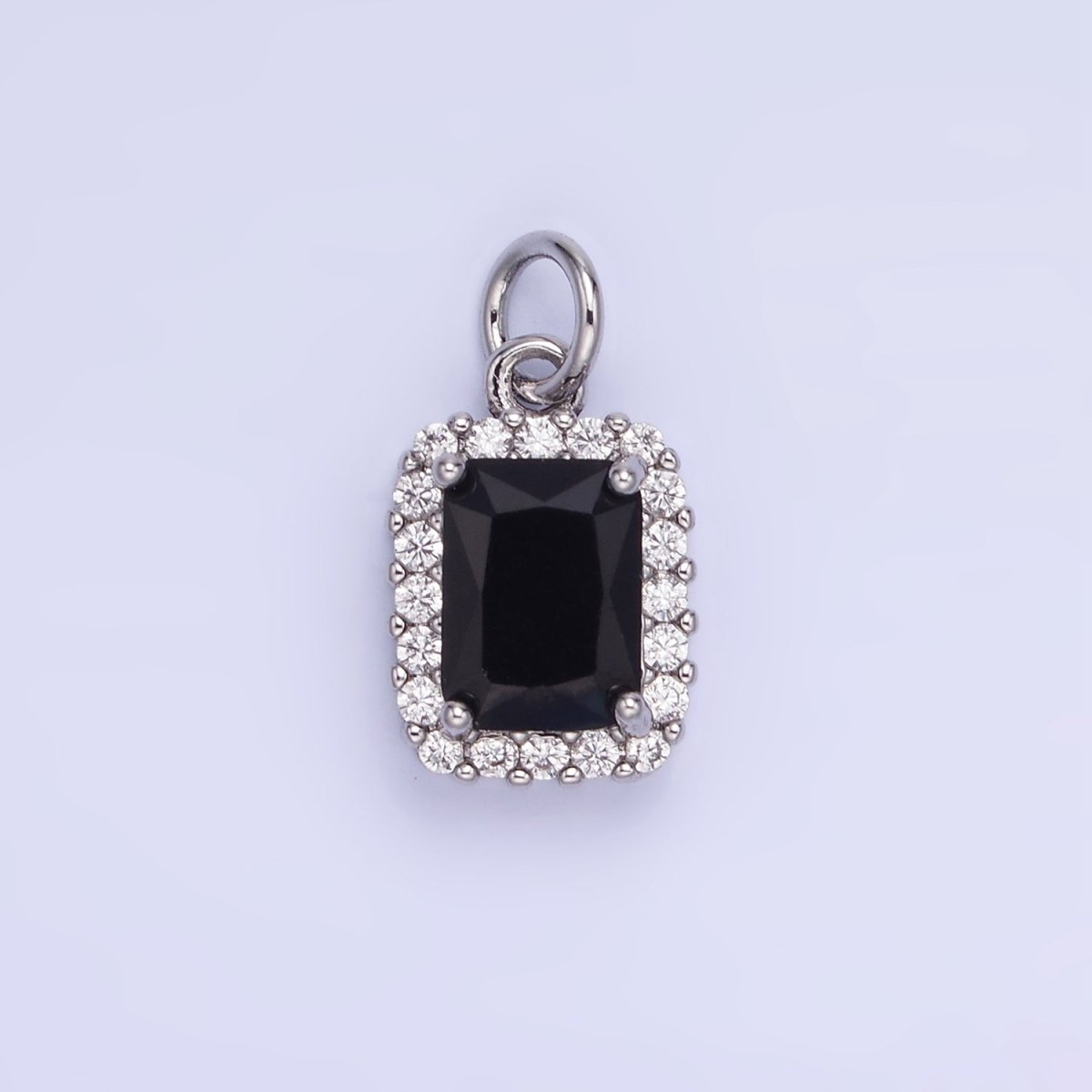 14K Gold Filled Baguette Micro Paved CZ Charm in Gold & Silver | W675 - W682