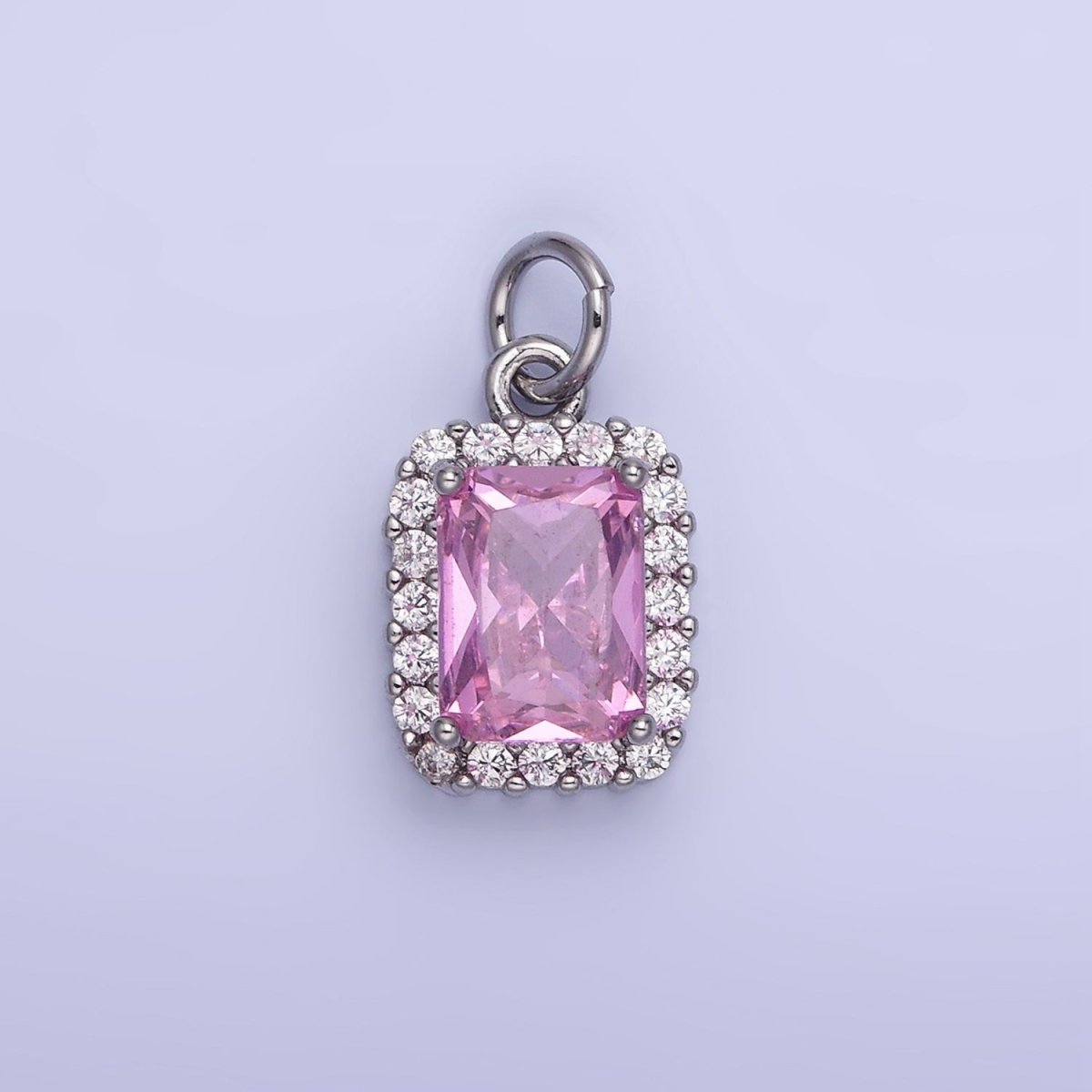 14K Gold Filled Baguette Micro Paved CZ Charm in Gold & Silver | W675 - W682
