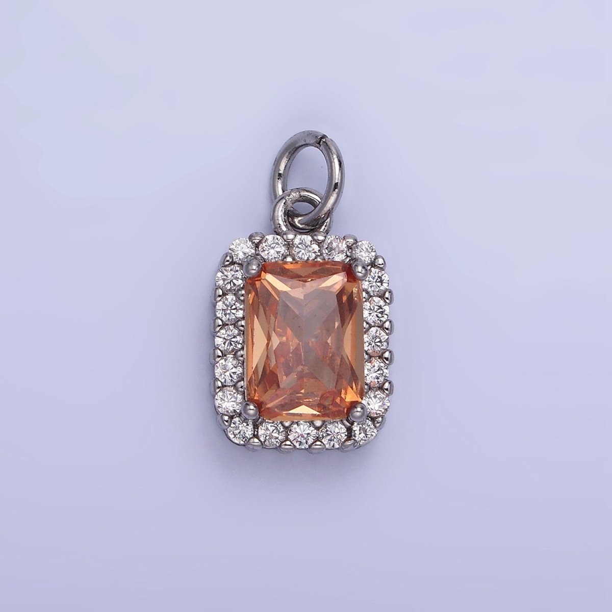 14K Gold Filled Baguette Micro Paved CZ Charm in Gold & Silver | W675 - W682