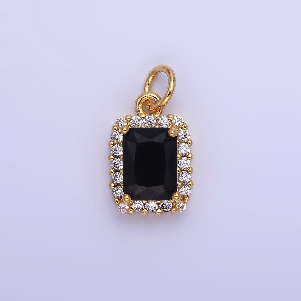 14K Gold Filled Baguette Micro Paved CZ Charm in Gold & Silver | W675 - W682