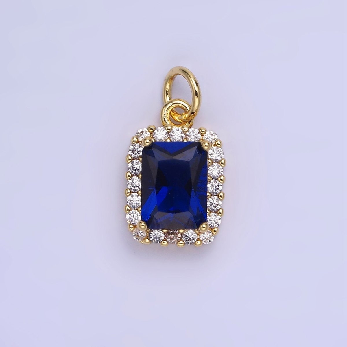 14K Gold Filled Baguette Micro Paved CZ Charm in Gold & Silver | W675 - W682