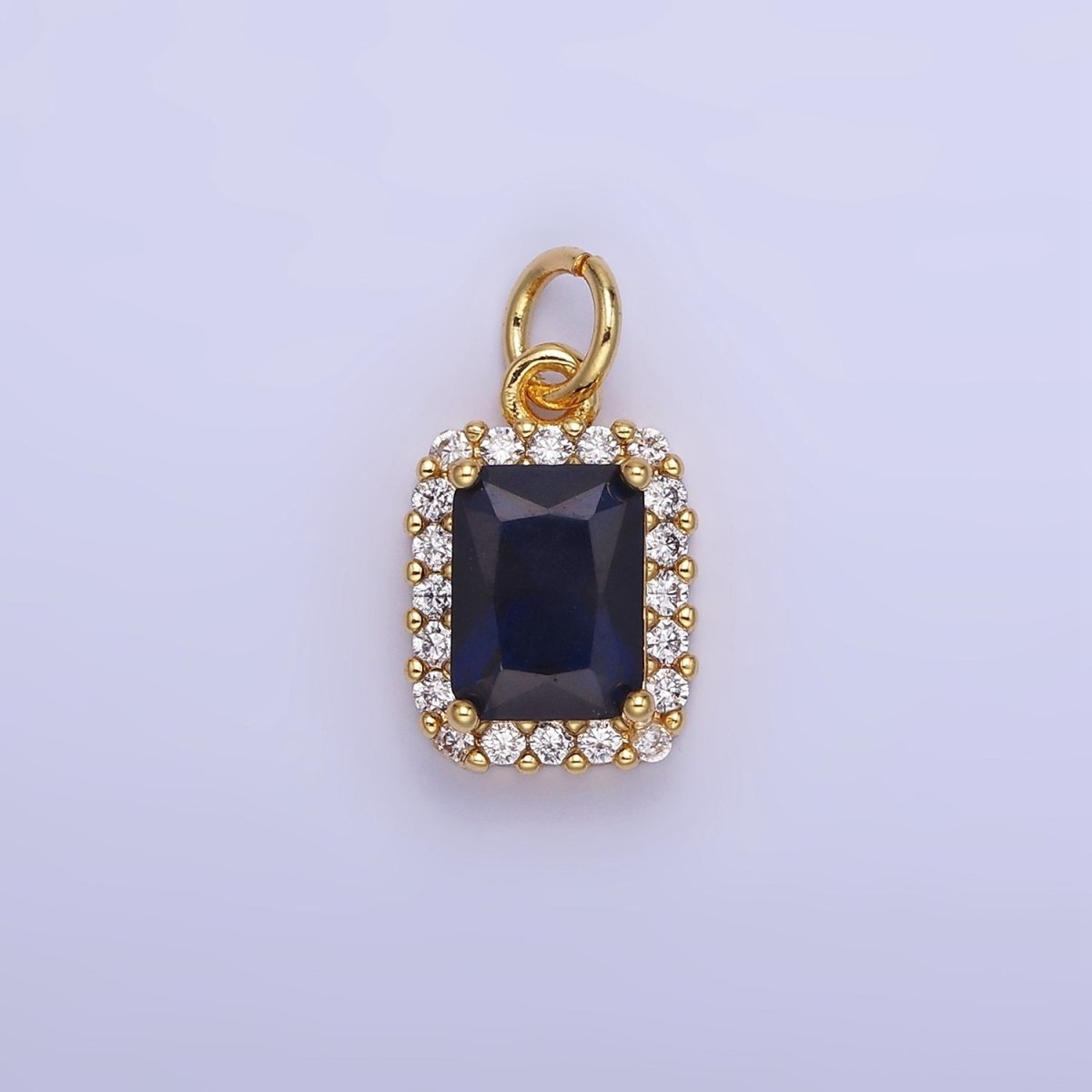 14K Gold Filled Baguette Micro Paved CZ Charm in Gold & Silver | W675 - W682