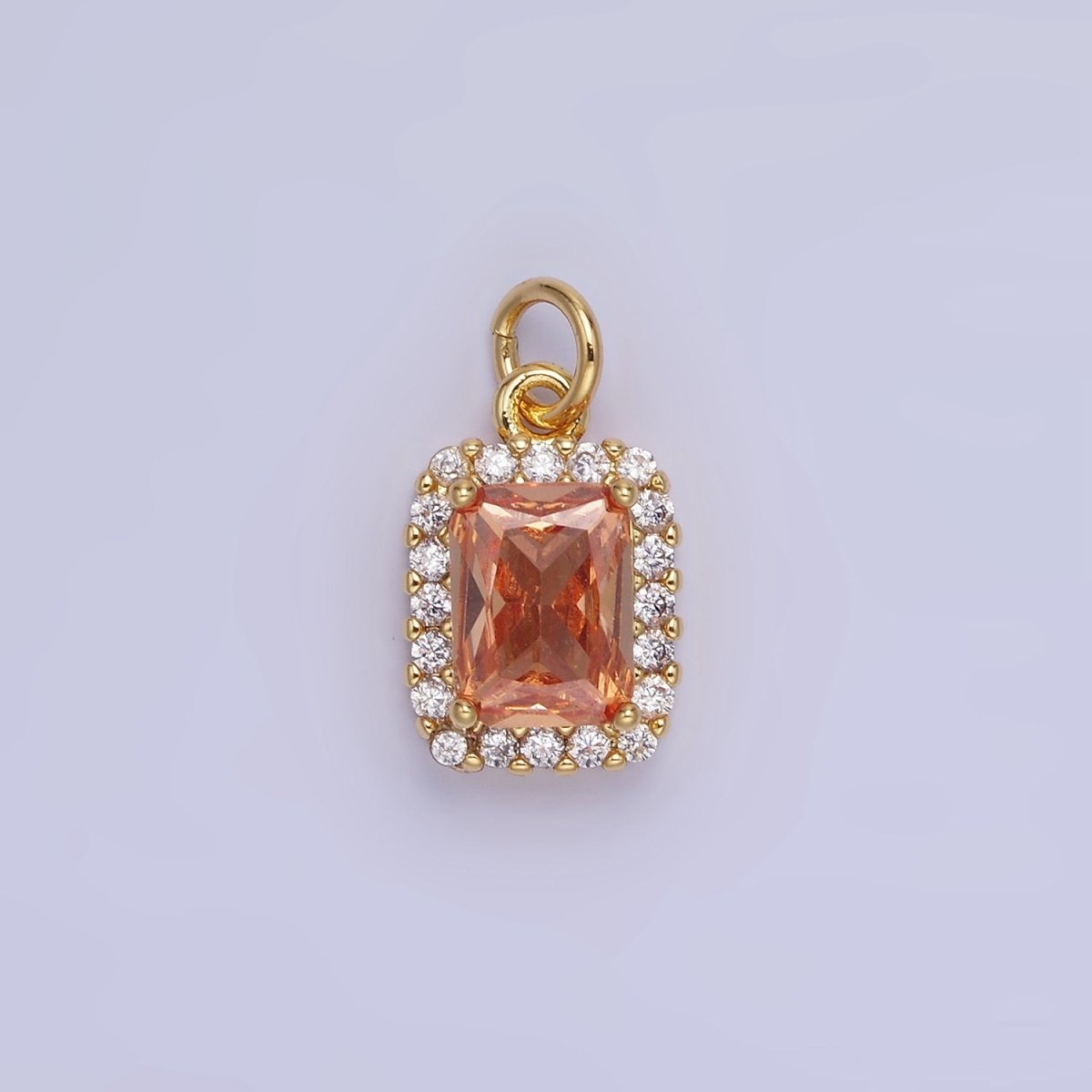 14K Gold Filled Baguette Micro Paved CZ Charm in Gold & Silver | W675 - W682