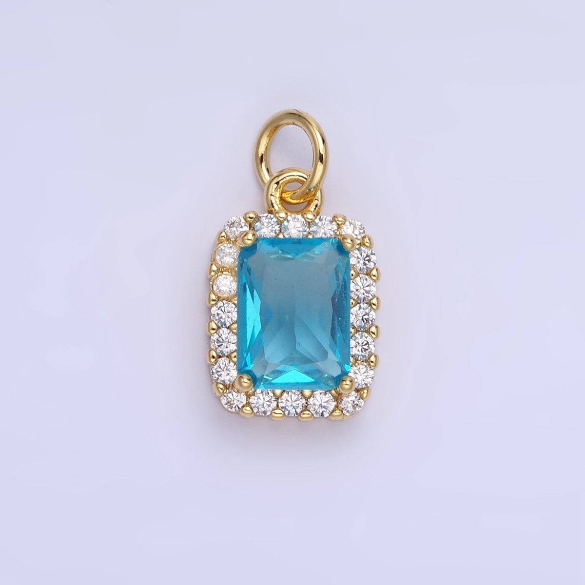 14K Gold Filled Baguette Micro Paved CZ Charm in Gold & Silver | W675 - W682