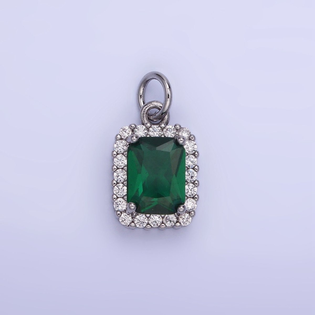14K Gold Filled Baguette Micro Paved CZ Charm in Gold & Silver | W675 - W682