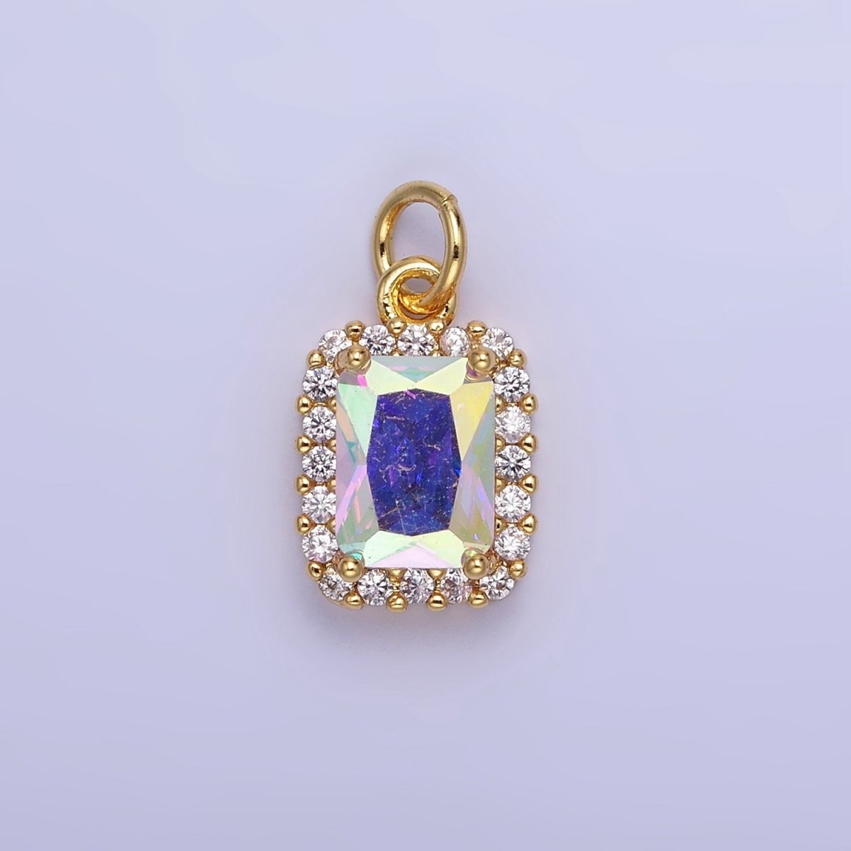 14K Gold Filled Baguette Micro Paved CZ Charm in Gold & Silver | W675 - W682